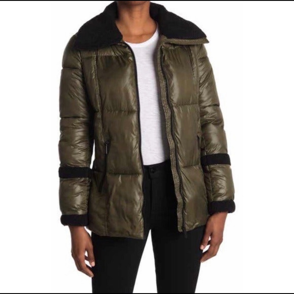 Women’s new French Connection dark green water resistant puffer coat size XXL